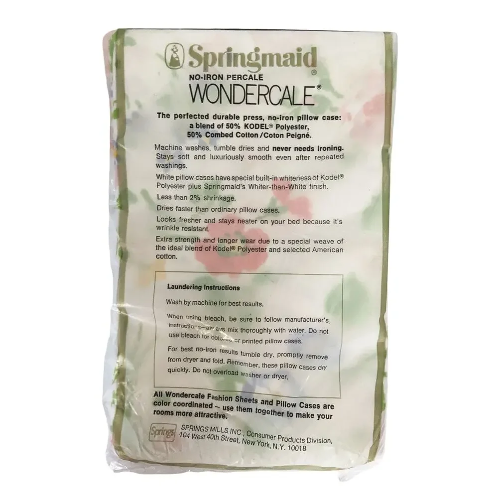 Vintage Springmaid Wondercare Floral Double Sheet Set